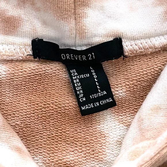 Forever 21 Tan & White/Cream Tie Die Sweatshirt - Picture 4 of 4